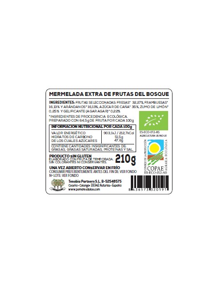 Mermelada Extra de Frutas del Bosque ECO